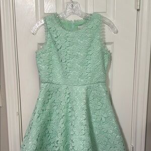Rare Editions Green Sleeveless A-Line Dress